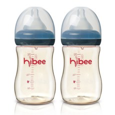 하이비 PPSU 젖병 300ml x 2p, L(6개월이상), 그레이, 2개