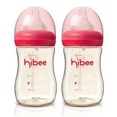 하이비 PPSU 젖병 300ml x 2p, S(0개월이상), 레드, 2개