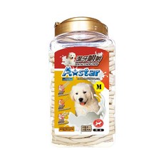 A star 牛奶潔牙嚼嚼棒，天然保鮮 不添加防腐劑，適合小型犬/大型犬, 1.55kg, 1桶