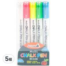Artmate 多功能粉筆5色組, 5組, 白色、黃色、粉色、綠色、藍色