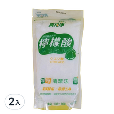真柑淨 檸檬酸補充包 400g 2包入 - 食品級檸檬酸、水垢清潔、除臭除菌, 2包