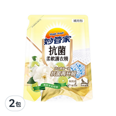 Magic Amah 妙管家 抗菌柔軟護衣精 補充包, 清甜茉莉柑香, 1.8L, 2包