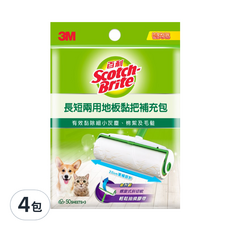 3M Scotch-Brite 百利 長短兩用地板黏把補充包 50張 3捲, 4包