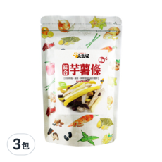元氣家 綜合芋薯條，香甜酥脆，糖鹽調味, 120g, 3包