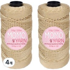 모모얀 뜨개실, 38 베이지, 4개 38 베이지, 4개