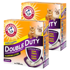 ARM&HAMMER 鐵鎚牌 加強除臭貓砂 (6.35kg), 強效除臭, 添加小蘇打, 99%低粉塵, 優質凝結力, 2盒, 加強除臭