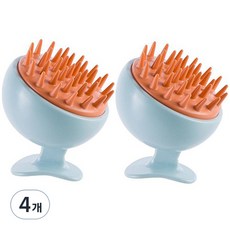 지비비 고급 두피 마사지 브러쉬 2개입, 옐로우, 4개