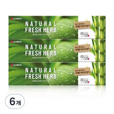죽염 네츄럴 프레쉬 허브 치약, 130g, 6개