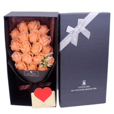 香皂花 Set, 仿真花 教師節禮物 18朵花束, 閃酷橘, 1組