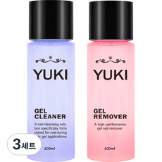 유키 젤 클리너 100ml + 젤 리무버 100ml 세트, 3세트 - 유키젤리무버