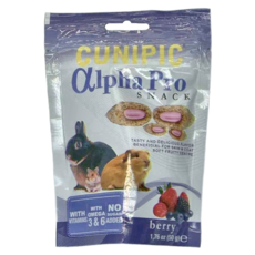 Cunipic Alpha Pro 小動物化毛餡餅, 綜合莓果口味, 含Omega 3&6, 50g, 1包