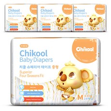 치쿨 슈페리어 테이프 기저귀 남녀공용, 중형(M), 96매
