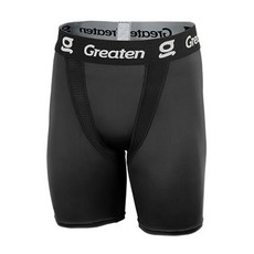 Greaten 極騰 棒壘球專用內搭褲, 設置護襠袋 彈性布料 舒適透氣, XL(105~115cm), 黑色