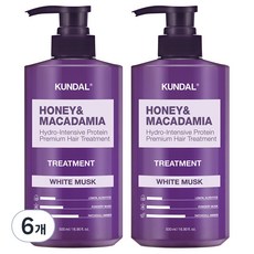 쿤달 허니 앤 마카다미아 헤어 트리트먼트 화이트머스크향, 500ml, 6개