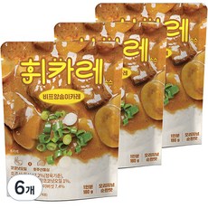 휘카레 비프양송이카레 순한맛, 180g, 6개