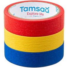 탐사 원색 칼라마스킹 테이프 25mm x 13m, 3개 3개
