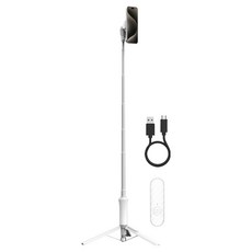 아라리 대형 맥세이프 블루투스 접이식 삼각대 셀카봉 맥피포드 프로 150cm, WS-23003-03, 화이트, 1개