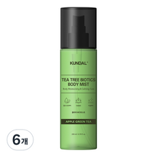 쿤달 티트리 바이오틱스 클리어 바디 미스트 애플그린티향 200ml, 244g, 6개