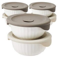 LocknLock 樂扣樂扣 含蓋陶瓷白飯保鮮盒 450ml, 保鮮碗2個+蓋子2個, 3組