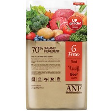 ANF 전연령 독 식스프리 레드 소고기 건식사료, 소, 2kg, 1개