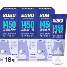 2080 주니어 1450 고불소 충치케어 치약 애플라임향, 80g, 18개