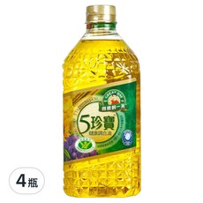 得意的一天 五珍寶健康調合油, 含不飽和脂肪酸，油質清爽，煎煮炒炸皆宜，料理好幫手，回流蓋設計，使用方便, 2L, 4瓶