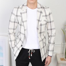남자여름체크정장