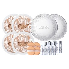 AGE20'S 閃光盒 + 補充裝 12.5g x 2p + 安瓿 10ml x 4p, 白色米色(23號), 2組, 粉餅盒, 替換芯, 粉撲, 安瓶精華液