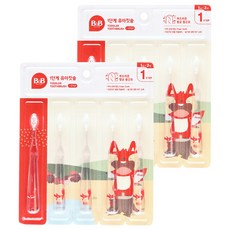 비앤비 뮤아 1단계 유아 칫솔, 투명, 5개입, 2개