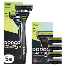 DORCO PACE 5 Style 基本入門刮鬍刀組, 5組, 刮鬍刀+刮鬍刀片 5入