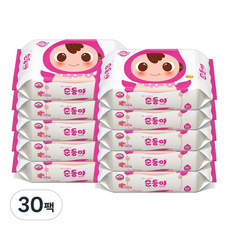 순둥이 베이직 유아물티슈 리필형 55gsm, 80매, 30팩