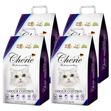 Cherie 法麗 德國凝結杉木砂，100%德國工藝製造，強效結團，可沖馬桶，有效鎖住異味，4.3 kg 10L, 天然杉木香, 4.3kg, 4包