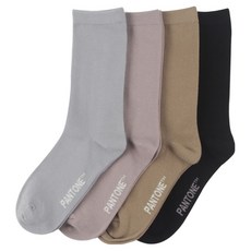팬톤 여성용 라이크라 뉴트럴 컬러 장목 양말 4족 세트