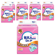 Dr.P 包大人 全功能防護 黏貼型紙尿褲, 立體防漏隔邊, 3效護膚表層, 呵護肌膚, L-XL 腰圍40-55吋, 13片, 6包