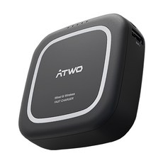 에이투 에이투큐브 유무선 듀얼고속충전 C타입 보조배터리, ATWOCUBE, 다크그레이