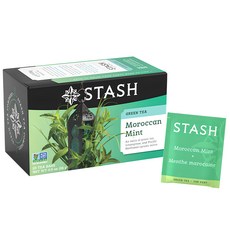 Stash Tea 摩洛哥薄荷綠茶，20茶包，0.9盎司 (26 克)，不含塑料纖維茶包, 1.3g, 20包, 1盒