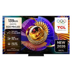 TCL 4K UHD Mini LED SQD Google TV, 139cm(55인치), 55C7L, 스탠드형, 방문설치
