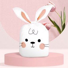 베리구즈 선물포장봉투 구디백 토끼귀 기프트백, 발그레토끼, 100개