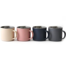 디유 스텐 손잡이 머그컵 300ml 4종 세트, 베이지 + 그레이 + 네이비 + 핑크, 1세트 베이지 + 그레이 + 네이비 + 핑크, 1세트
