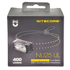 NITECORE 奈特科爾 三光源 極輕量化頭燈 彈力帶 NU25升級, NS_NU25 UL 400流明, USB-C充電, NU25 UL 400流明, 1組