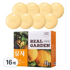 해피바스 리얼가든 비타민 비누 유자, 90g, 16개