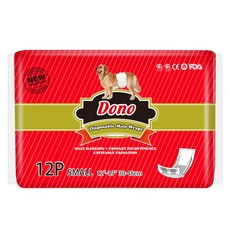 DONO 수컷 강아지 기저귀, 소형, 12개입, 1개
