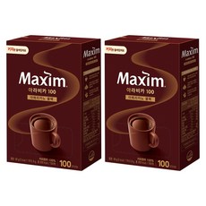 맥심 아라비카100 아메리카노 블랙, 0.9g, 100개입, 2개