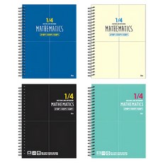 ibis 1/4分格練習筆記本 SP10524 藍色、綠色、黑色、薄荷色 1組, 藍色+綠色+黑色+薄荷綠