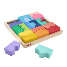 fisher-price 費雪 原木玩具 HXT95 拼圖遊戲, 1個, 混色