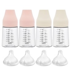 스펙트라 S젖꼭지 올셋 PA 젖병 2종 x 2p 세트, 크림바닐라, 파우더핑크, 160ml, 4개