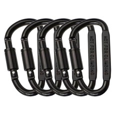 고강도 강철 카라비너 5p 세트, 블랙 블랙