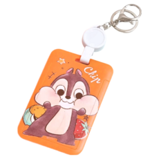 CHIP 'N' DALE 奇奇蒂蒂 伸縮滑蓋證件套, 長11公分 寬7公分 最長可延伸至42公分, 奇奇橘