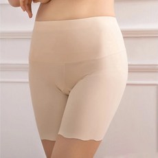 冰絲涼感無痕收腹安全褲 Set 2件, 中腰/高腰, 90%錦綸+10%氨綸, 均碼(45~65kg適穿), 膚色