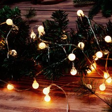 [쿠팡수입] 크리스마스 LED 앵두 줄 전구 50구 + 리모컨, 웜 화이트